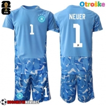 Otroške Nogometnih dresov Nemčija Manuel Neuer #1 Vratar Gostujoči SP 2026 Kratki rokavi (+ hlače)